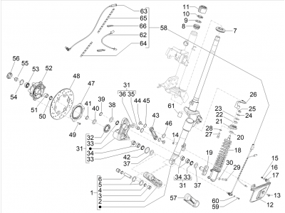 Πιρούνι/σωλήνας τιμονιού - Σύνολο εδράνων ζεύξης